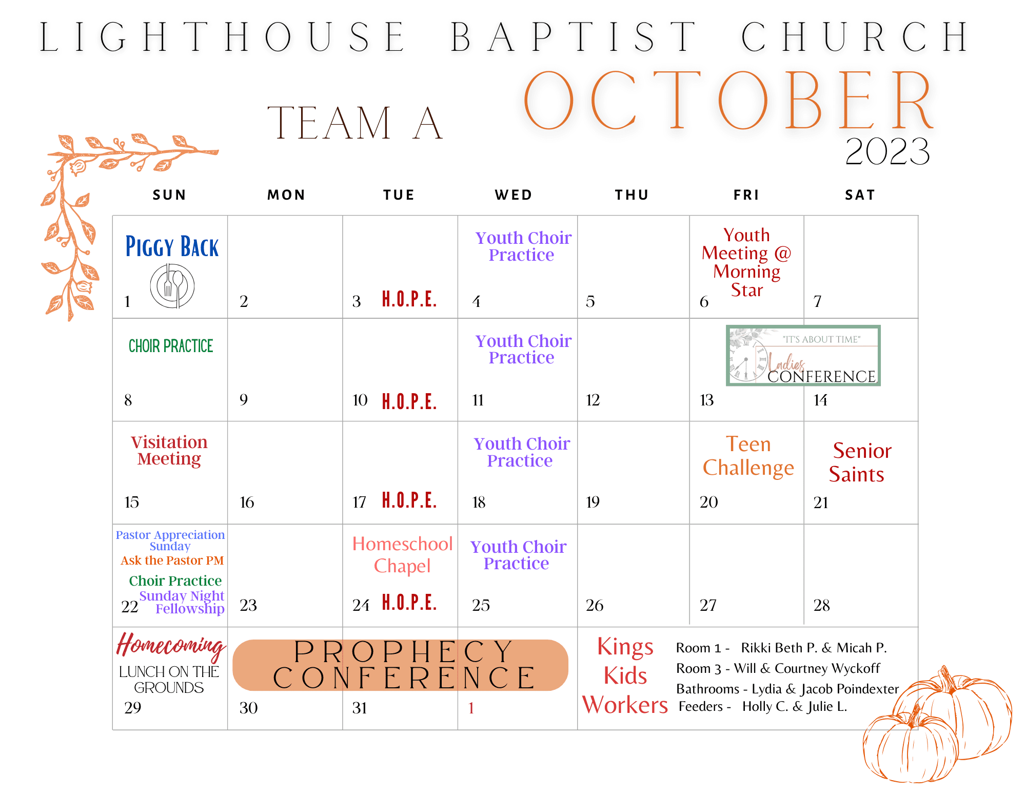 Church Calendars 2023